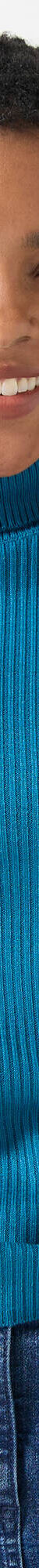Pull col roulé, maille côtelée (bleu canard) Pull col roulé, maille côtelée (bleu canard)